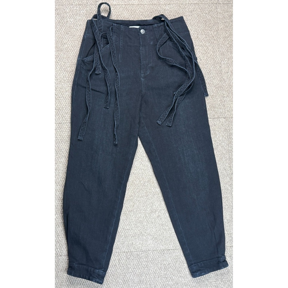 Something Navy‎ Meghan Women's Paper Bag Black Joggers Size 8
